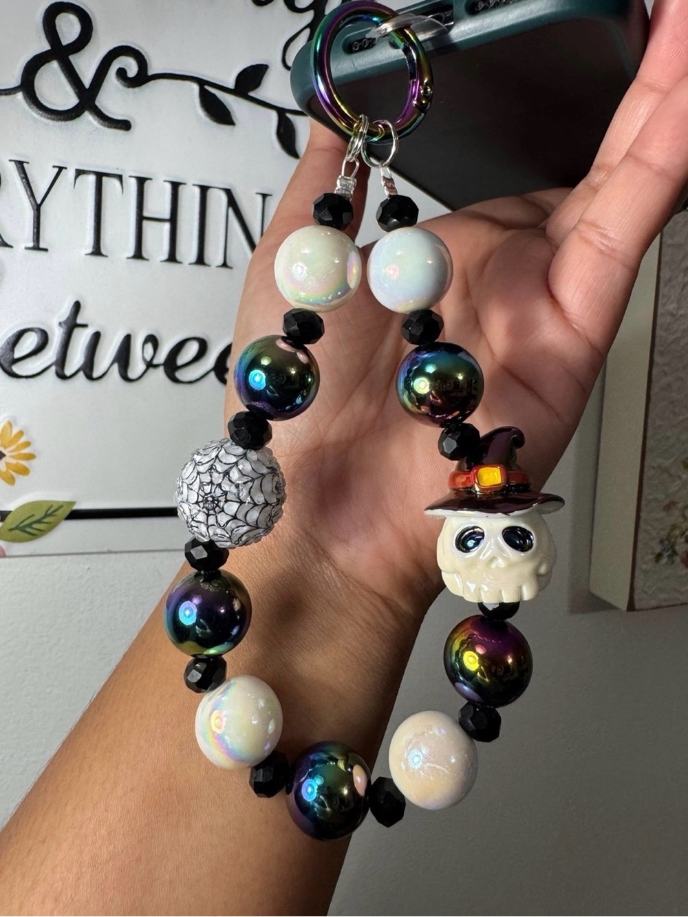Halloween Skeleton Head Charm Phone/Key/Bag Chain #P577